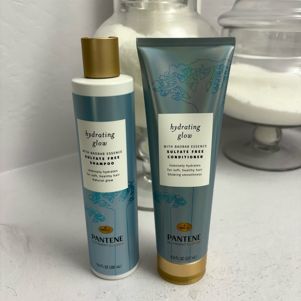 Pantene Hydrating Glow with Baobab Essence Shampoo and Conditioner Set New